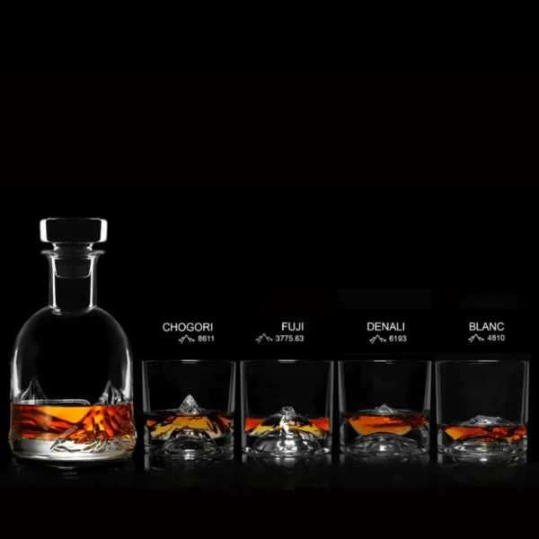 THE PEAKS Viskio rinkinys (taurės + dekanteris)